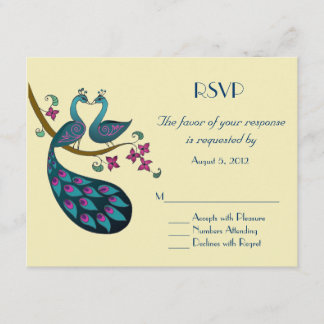 Peacock RSVP, ivoor RSVP Kaartje
