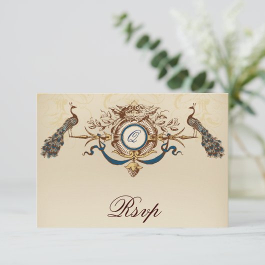 Peacock  RSVP-kaarten RSVP Kaartje (Staand voorkant)