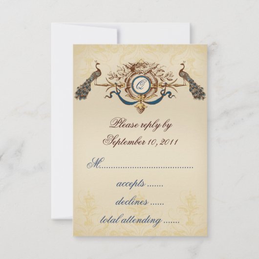 Peacock  RSVP-kaarten RSVP Kaartje (Achterkant)