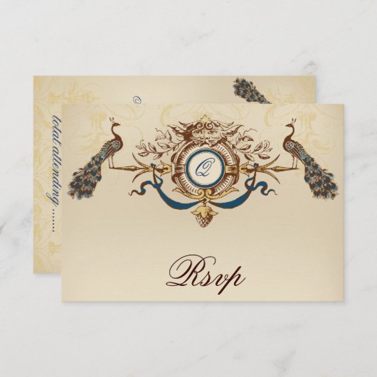 Peacock  RSVP-kaarten RSVP Kaartje (Voorkant / Achterkant)