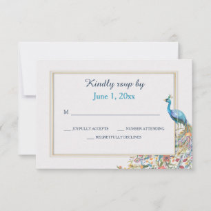 Peacock RSVP-kaarten RSVP Kaartje