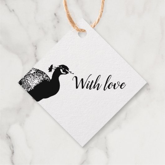 Peacock Rubber Stamp Bedankjes Labels (Achterkant)