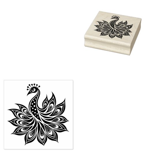 Peacock Rubber Stamp Rubberstempel (Gestempeld)