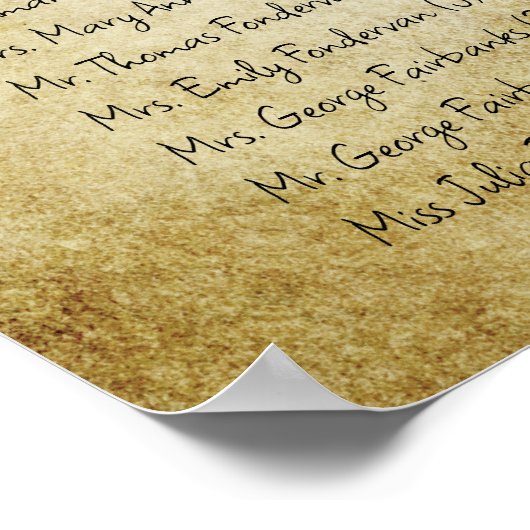 Peacock Rustic Seating Chart ROND 130 gasten Poster (Hoek)