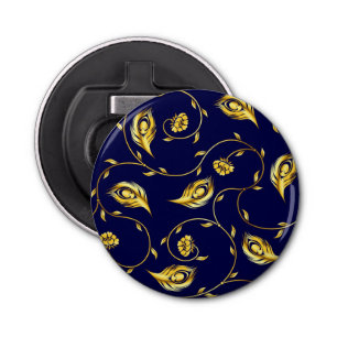 Peacock Sari Pattern Button Flesopener