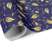 Peacock Sari Pattern Cadeaupapier (Rol Hoek)