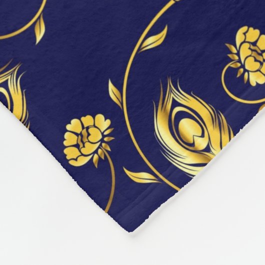 Peacock Sari Pattern Fleece Deken (Hoek)