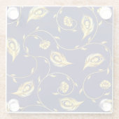 Peacock Sari Pattern Glazen Onderzetter (Achterkant)