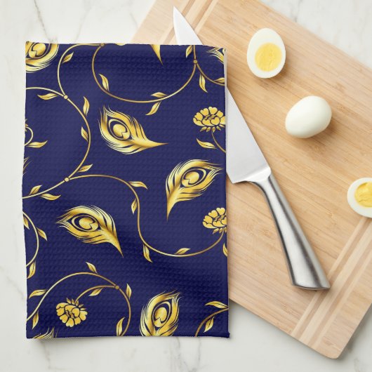 Peacock Sari Pattern Theedoek (Quarter Fold)