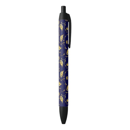 Peacock Sari Pattern Zwarte Inkt Pen (Achterkant (Verticaal))