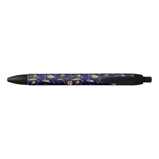 Peacock Sari Pattern Zwarte Inkt Pen (Achterkant)