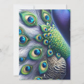 Peacock Save De Datum Bruiloft Aankondigingen (Achterkant)