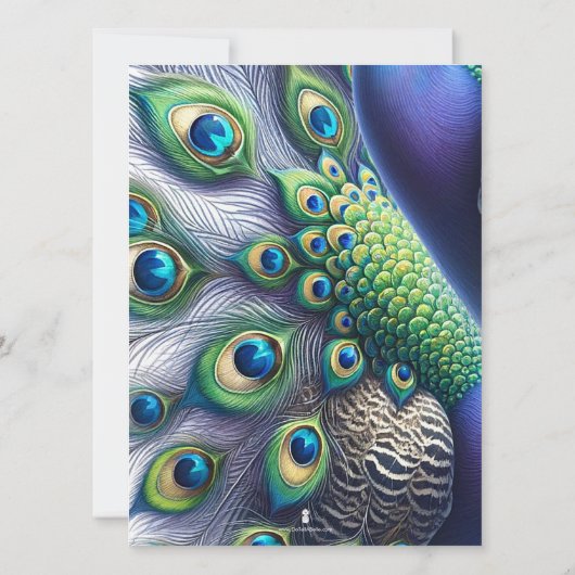 Peacock Save De Datum Bruiloft Aankondigingen (Achterkant)