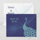  Peacock Save the Date Briefkaart (Voorkant / Achterkant)