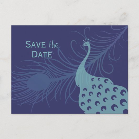  Peacock Save the Date Briefkaart (Voorkant)