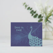  Peacock Save the Date Briefkaart (Staand voorkant)