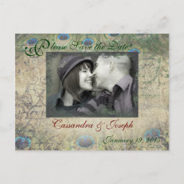 Peacock Save the Date Photo Briefkaart