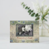 Peacock Save the Date Photo Briefkaart (Staand voorkant)