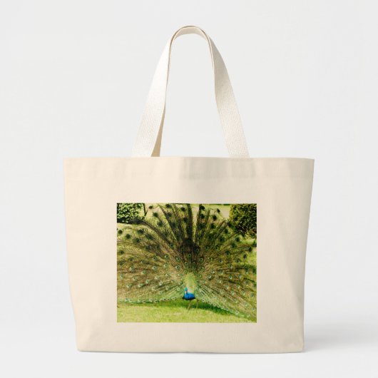Peacock-schermkleuren Grote Tote Bag (Voorkant)