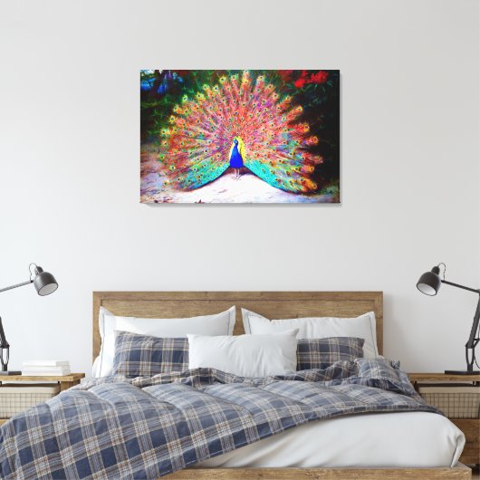 Peacock schilderen Canvas Afdruk (Insitu (Slaapkamer))