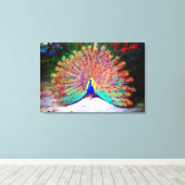 Peacock schilderen Canvas Afdruk (Insitu (Houten vloer))