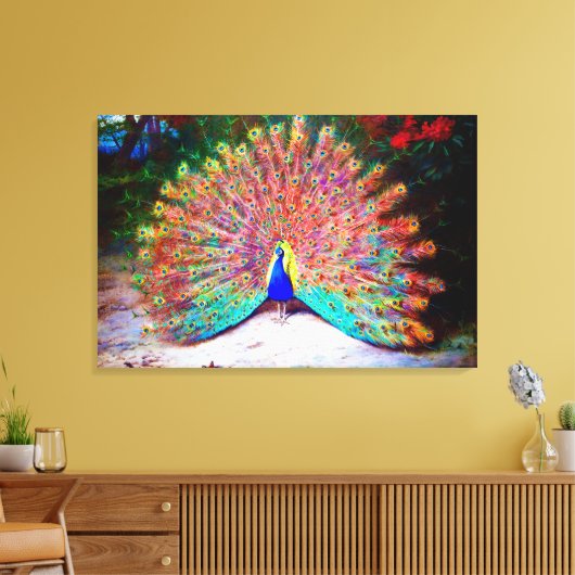 Peacock schilderen Canvas Afdruk (Insitu (Woonkamer))