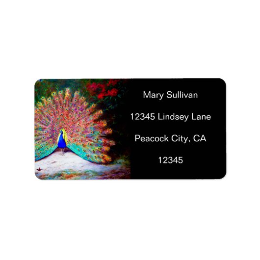 Peacock schilderen Etiket (Voorkant)