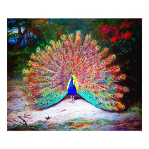  Peacock schilderen Foto Afdruk