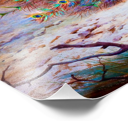 Peacock schilderen Foto Afdruk (Hoek)