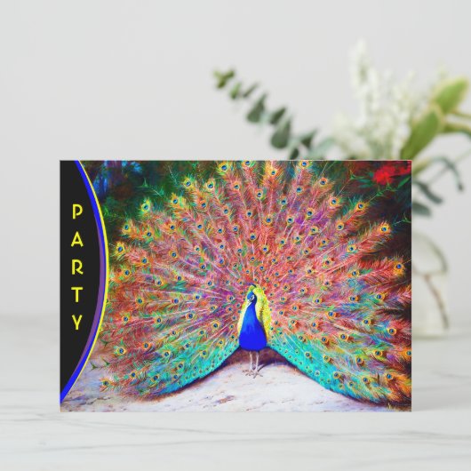 Peacock schilderen Kaart (Staand voorkant)