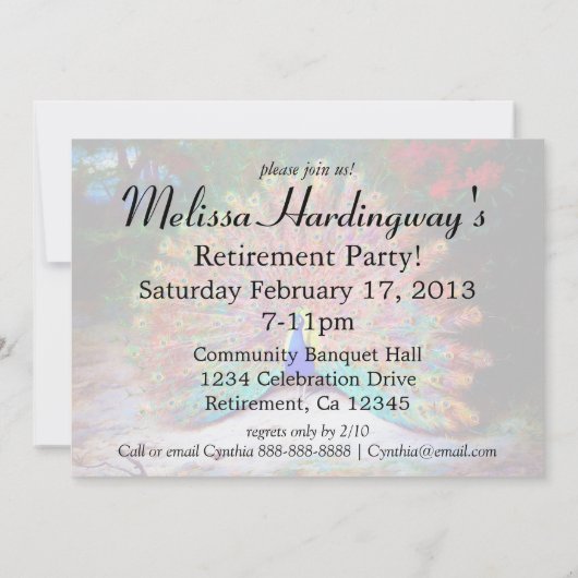  Peacock schilderen Kaart (Achterkant)