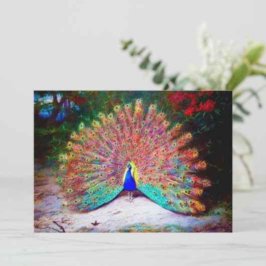  Peacock schilderen Kaart (Staand voorkant)