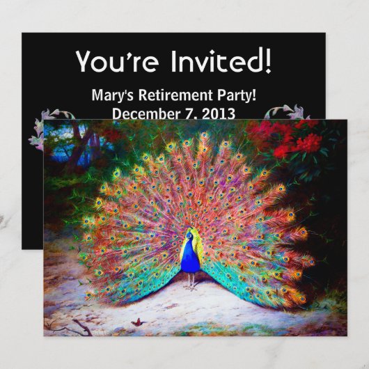 Peacock schilderen Kaart (Voorkant / Achterkant)