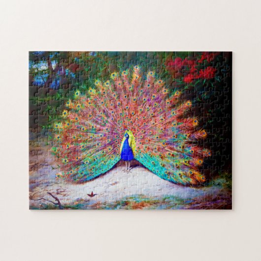  Peacock schilderen Legpuzzel (Horizontaal)