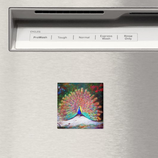  Peacock schilderen Magneet (Insitu (Vaatwasser))