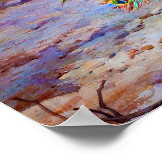  Peacock schilderen Poster (Hoek)