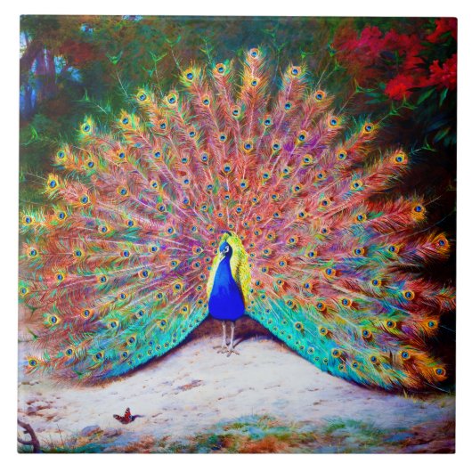  Peacock schilderen Tegeltje (Voorkant)