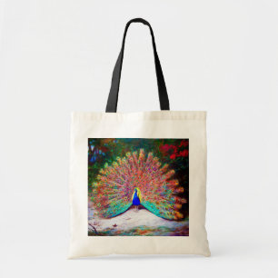Peacock schilderen Tote Bag