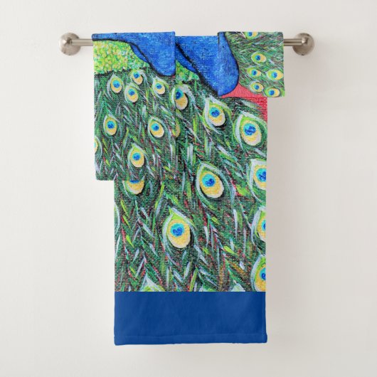 Peacock schilderen weergeven bad handdoek (Insitu)