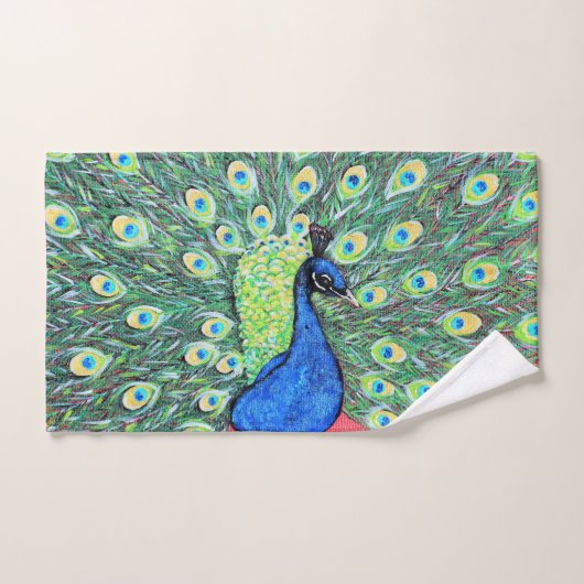 Peacock schilderen weergeven bad handdoek (Handdoek)