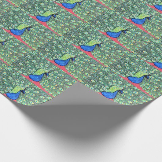 Peacock schilderen weergeven cadeaupapier (Hoek)