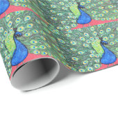 Peacock schilderen weergeven cadeaupapier (Rol Hoek)