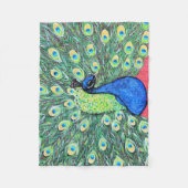 Peacock schilderen weergeven fleece deken (Voorkant)