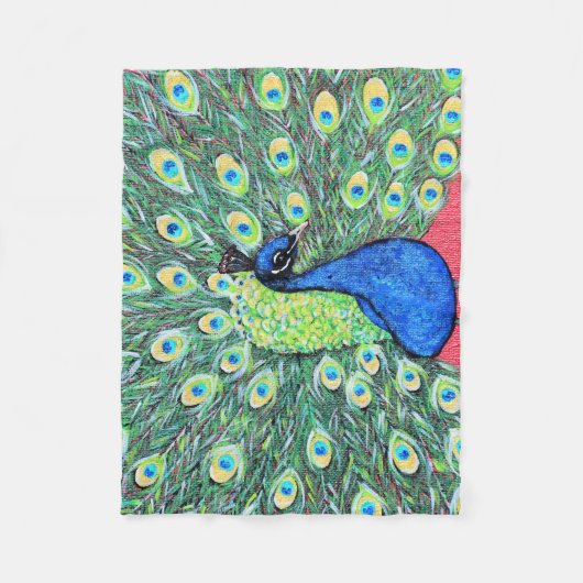 Peacock schilderen weergeven fleece deken (Voorkant)