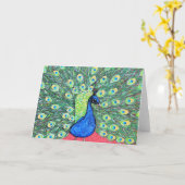 Peacock schilderen weergeven kaart (Gele Bloem)