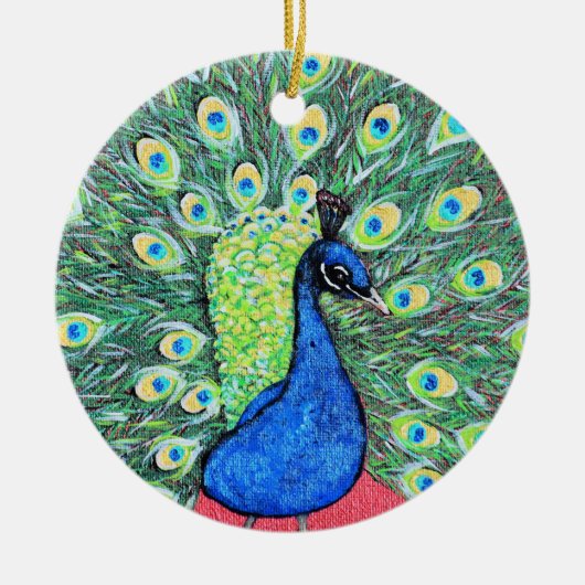 Peacock schilderen weergeven keramisch ornament (Voorkant)
