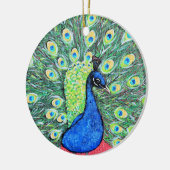 Peacock schilderen weergeven keramisch ornament (Links)