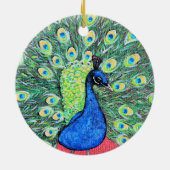 Peacock schilderen weergeven keramisch ornament (Achterkant)