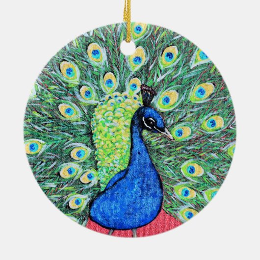 Peacock schilderen weergeven keramisch ornament (Achterkant)