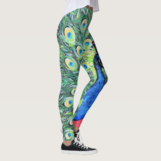 Peacock schilderen weergeven leggings (Rechts)